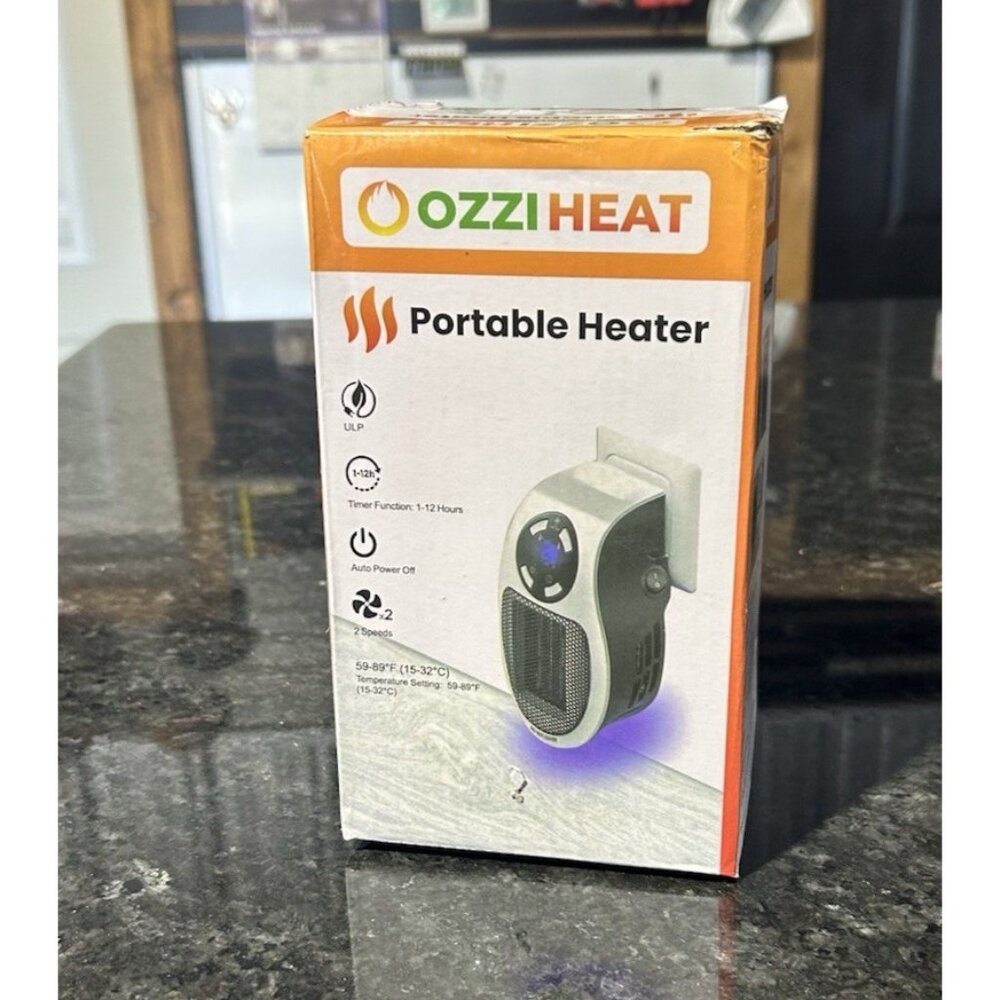Ozzi Heat Portable Heater, Plug in, Timer, Remote, 2 Speeds